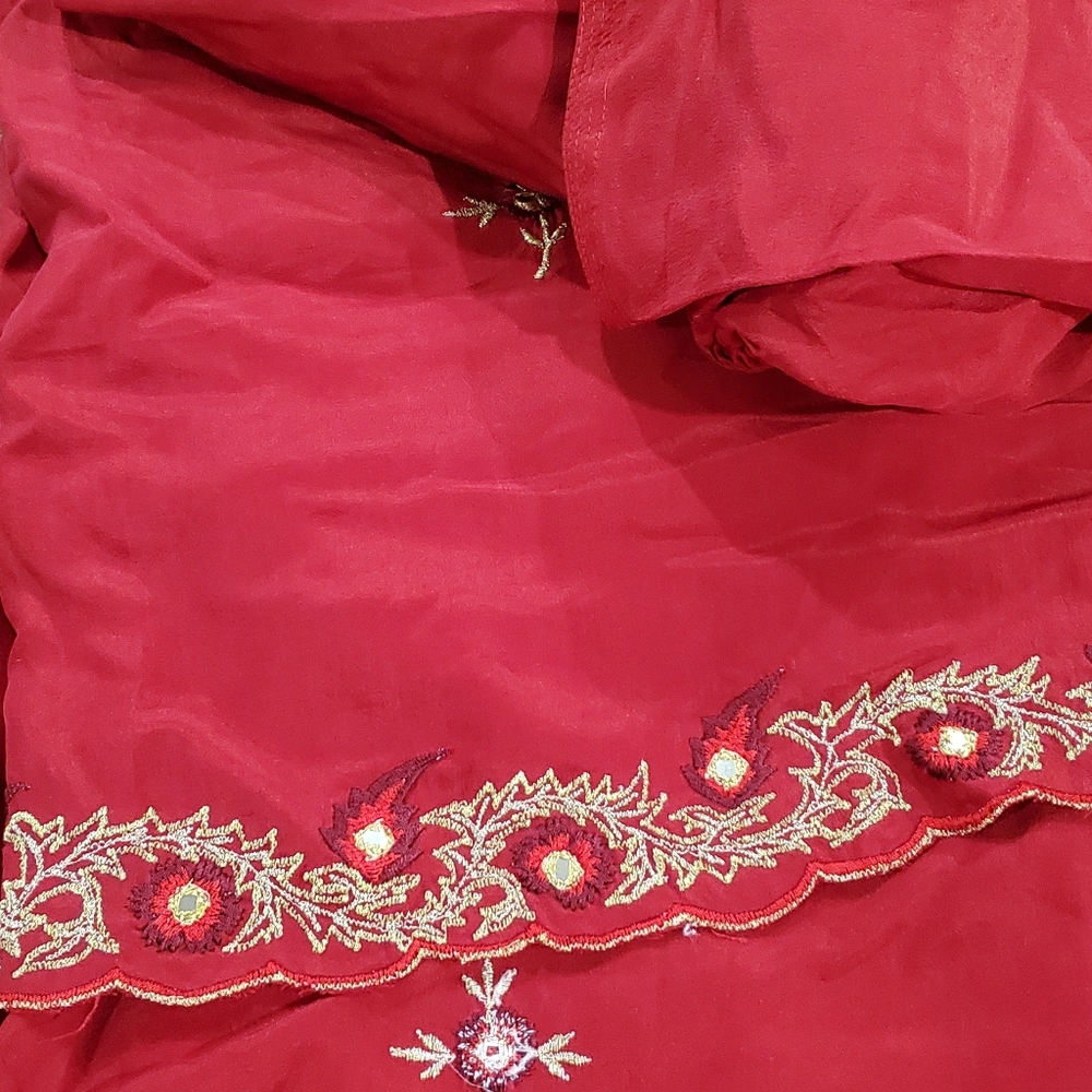 Indian-Pakistani 3-piece Suit! Salwer- Kammez-Dupatta! 100% PURE Silk! - Picture 11 of 12